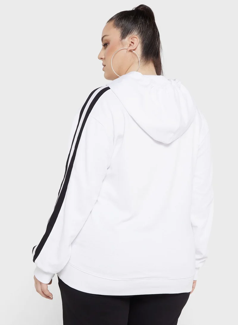 جينجر بلس Contrast Side Paneled Pocket Hoodie