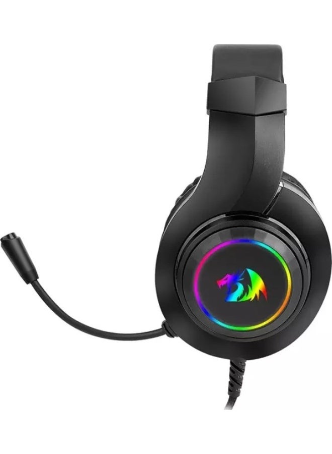 Redragon HYLAS H260 RGB Gaming Headphone, 50mm Audio Drivers, Passive Noise Isolation, 3.5mm Audio & Mic Jack, USB-A Connector, 6ft Cable Length, Black | H260-RGB - Image 2
