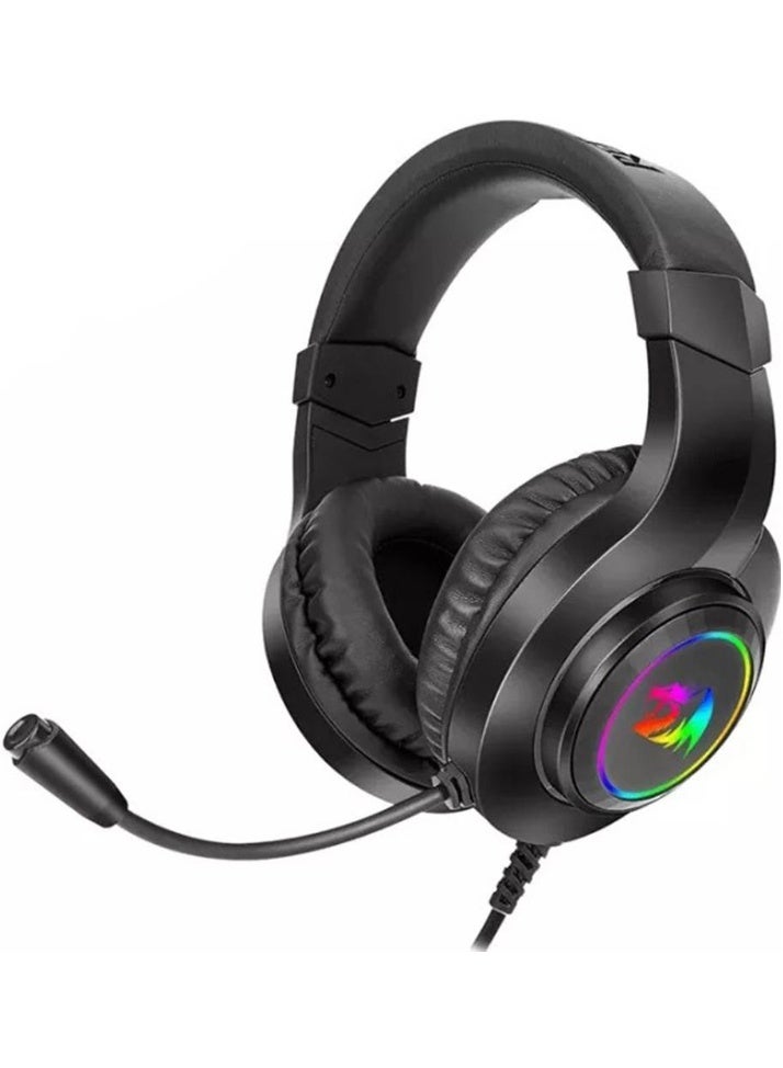 Redragon HYLAS H260 RGB Gaming Headphone, 50mm Audio Drivers, Passive Noise Isolation, 3.5mm Audio & Mic Jack, USB-A Connector, 6ft Cable Length, Black | H260-RGB - Image 1