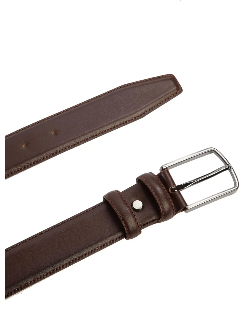 جنكيز باكيل Leather Men's Belt Brown 3.5 cm