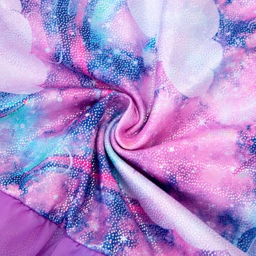 EQSJIU Unicorn Leotards for Girls Gymnastics Long Sleeve Size 7-8 7/8 Years Old Purple Pink Rainbow - Image 3