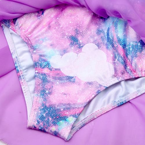 EQSJIU Unicorn Leotards for Girls Gymnastics Long Sleeve Size 7-8 7/8 Years Old Purple Pink Rainbow - Image 5