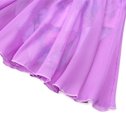 EQSJIU Unicorn Leotards for Girls Gymnastics Long Sleeve Size 7-8 7/8 Years Old Purple Pink Rainbow - Image 4