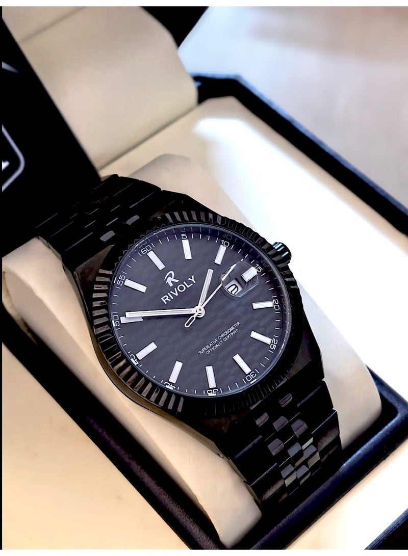 REVUELE Men's Stainless Steel Analog Quartz Watch, Easy to Read Fashion Design Waterproof Classic Luxury. - Image 3