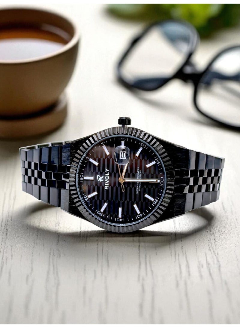 REVUELE Men's Stainless Steel Analog Quartz Watch, Easy to Read Fashion Design Waterproof Classic Luxury. - Image 2