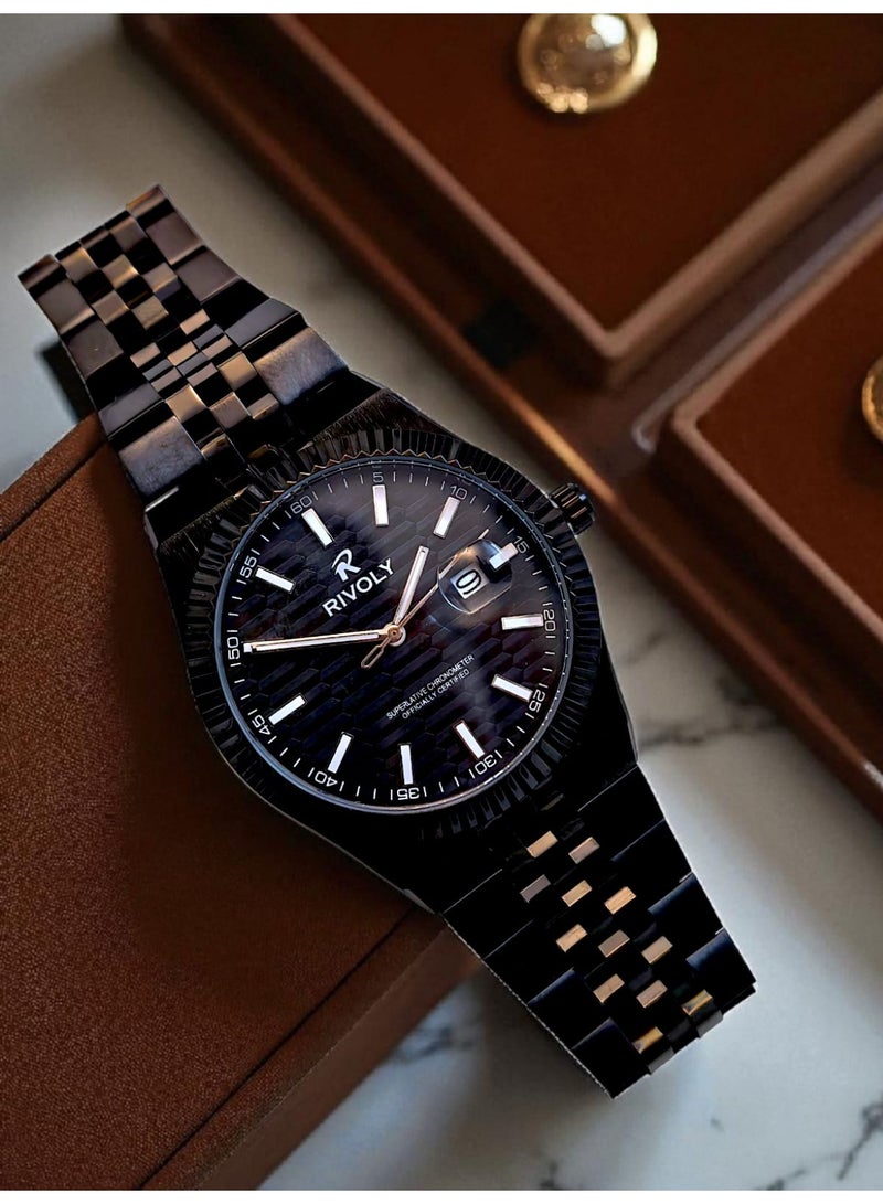 REVUELE Men's Stainless Steel Analog Quartz Watch, Easy to Read Fashion Design Waterproof Classic Luxury. - Image 4