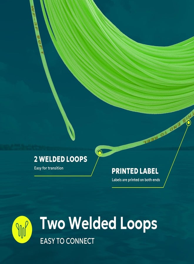 اس اف خيط صيد ذباب عائم من SF مع حلقة ملحومة ووزن أمامي # أخضر ربيعي 90 قدم WF5F - Image 5