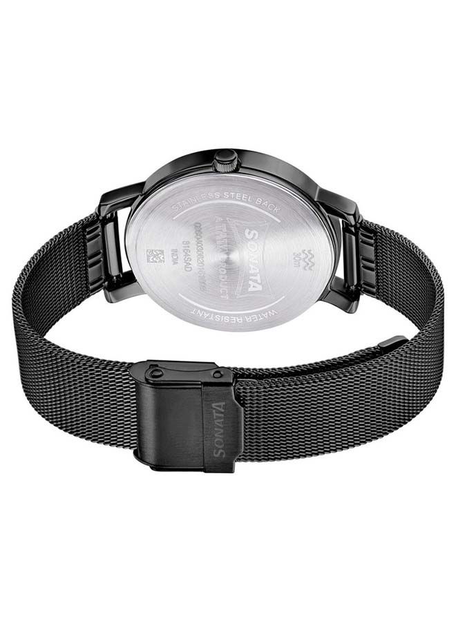 سوناتا ساعة يد كرونوغراف معدنية دائرية  مم أسود - Image 3