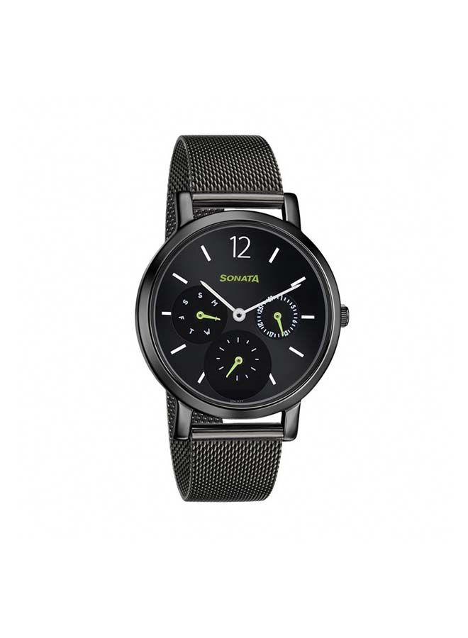 سوناتا ساعة يد كرونوغراف معدنية دائرية  مم أسود - Image 4