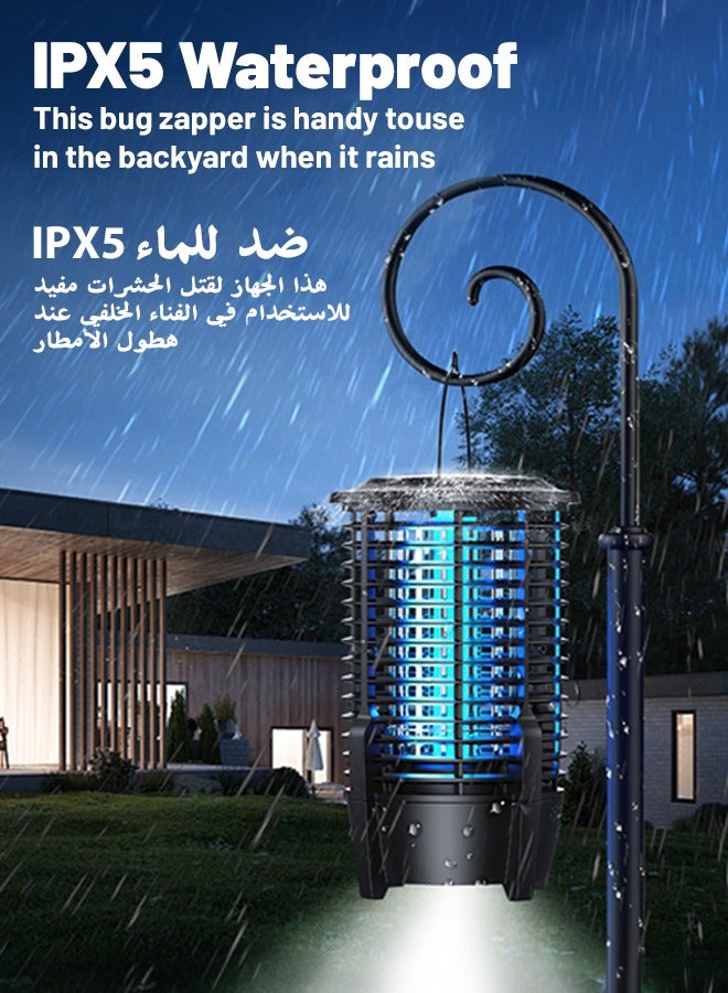 نفس مصباح قاتل البعوض، صاعق الحشرات الطائر، 10 وات، ضوء الأشعة فوق البنفسجية، الحشرات الطائرة الكهربائية، مع مصباح يدوي، مقاوم للماء IPX5، بطارية قابلة لإعادة الشحن 3600 مللي أمبير في الساعة، قاتل الذباب للتخييم في الهواء الطلق والنزهات وغرف النوم والمطبخ - Image 4