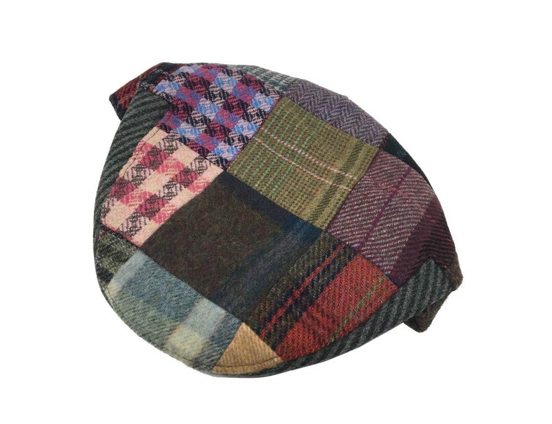 Biddy Murphy Irish Hats for Men Men's Flat Irish Hat Patchwork 100% Wool Made in Ireland XL Multicolor - Image 5