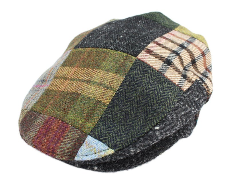 Biddy Murphy Irish Hats for Men Men's Flat Irish Hat Patchwork 100% Wool Made in Ireland XL Multicolor - Image 2