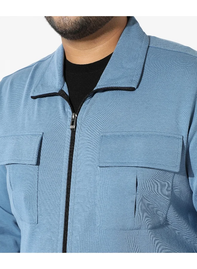 انستافاب بلس طقم رجالي أزرق جليدي سادة بقصة عادية للارتداء الكاجوال