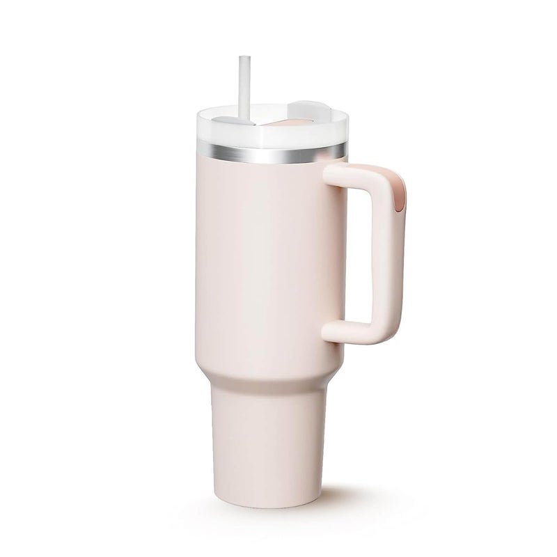 JEMICA 40 oz Tumbler with Handle Travel Mug Straw Covers Cup with Lid Insulated Stainless Steel Water Iced Tea Coffee Gift - Image 1
