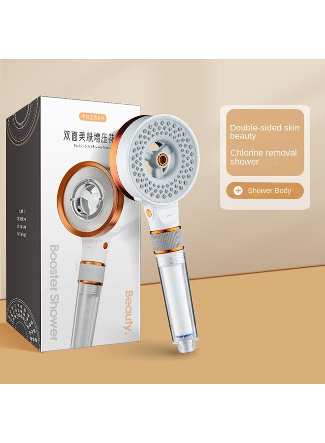 Bluejw Double-sided Pressurized Skin Beauty Shower Nozzle High Pressure Bath Pressurized Single Hand-held Super Large Water Outlet Household Shower Head - Image 2