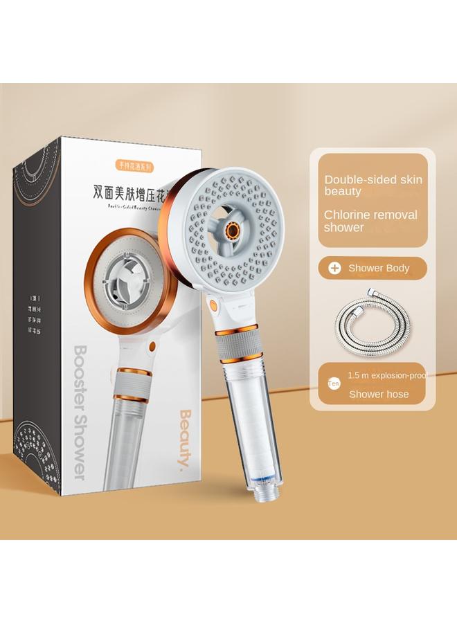 Bluejw Double-sided Pressurized Skin Beauty Shower Nozzle High Pressure Bath Pressurized Single Hand-held Super Large Water Outlet Household Shower Head - Image 1