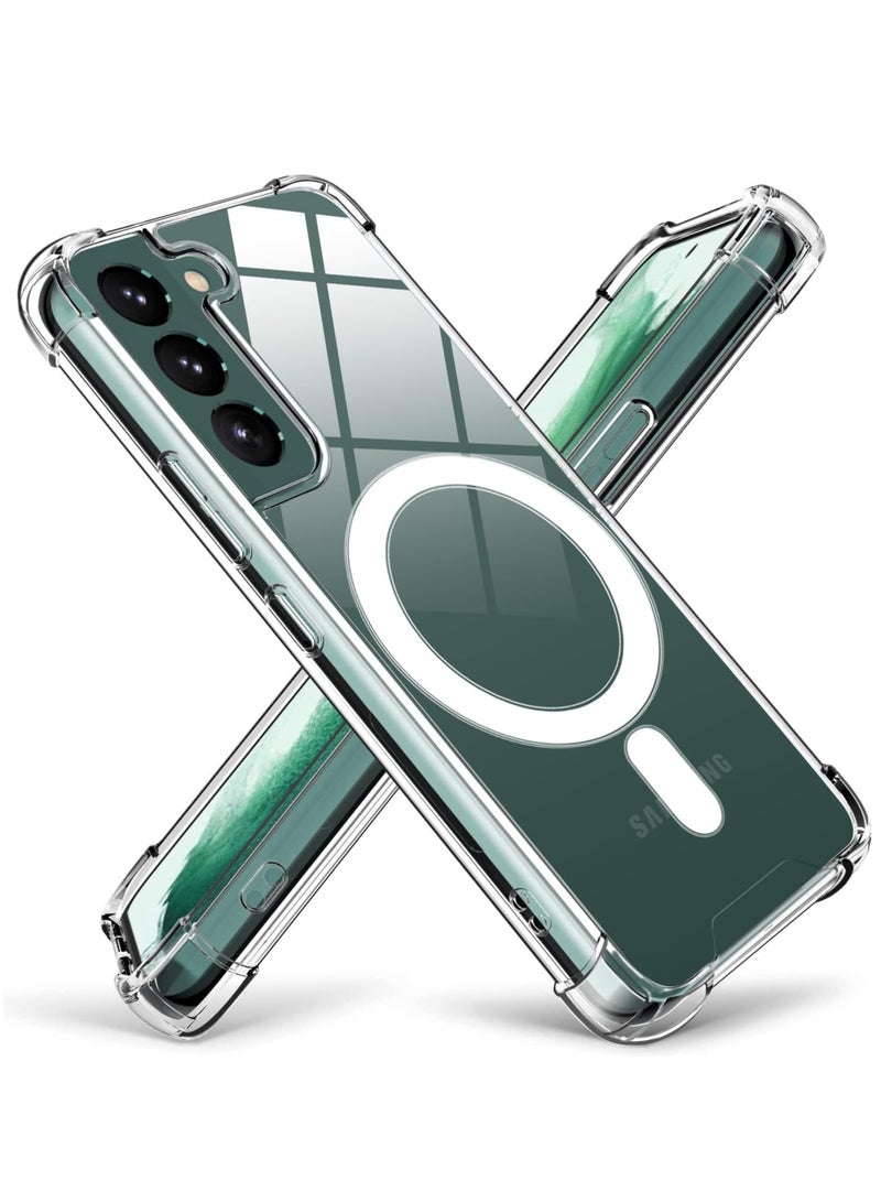 DUSALA Magnetic Case for Samsung Galaxy S22 Plus 5G Compatible with MagSafe Shockproof Protective Phone Cover Non Yellowing Hard Clear PC Back Clear - Image 1