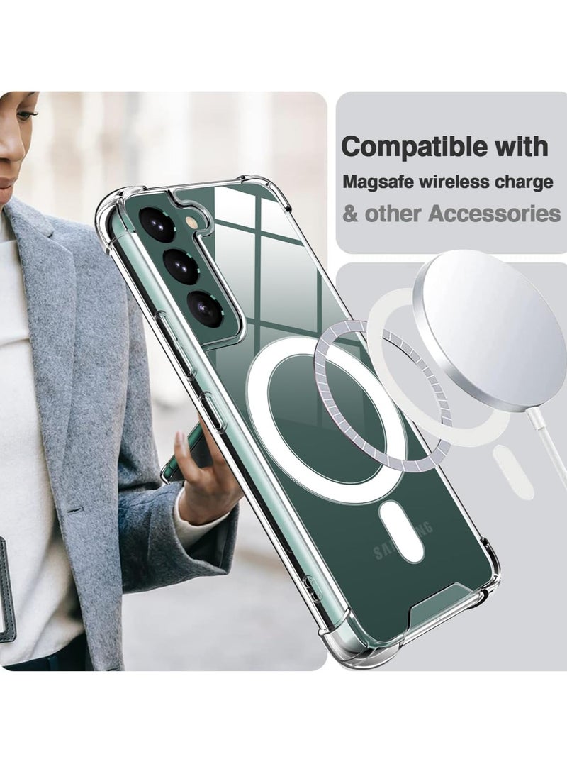 DUSALA Magnetic Case for Samsung Galaxy S22 Plus 5G Compatible with MagSafe Shockproof Protective Phone Cover Non Yellowing Hard Clear PC Back Clear - Image 3