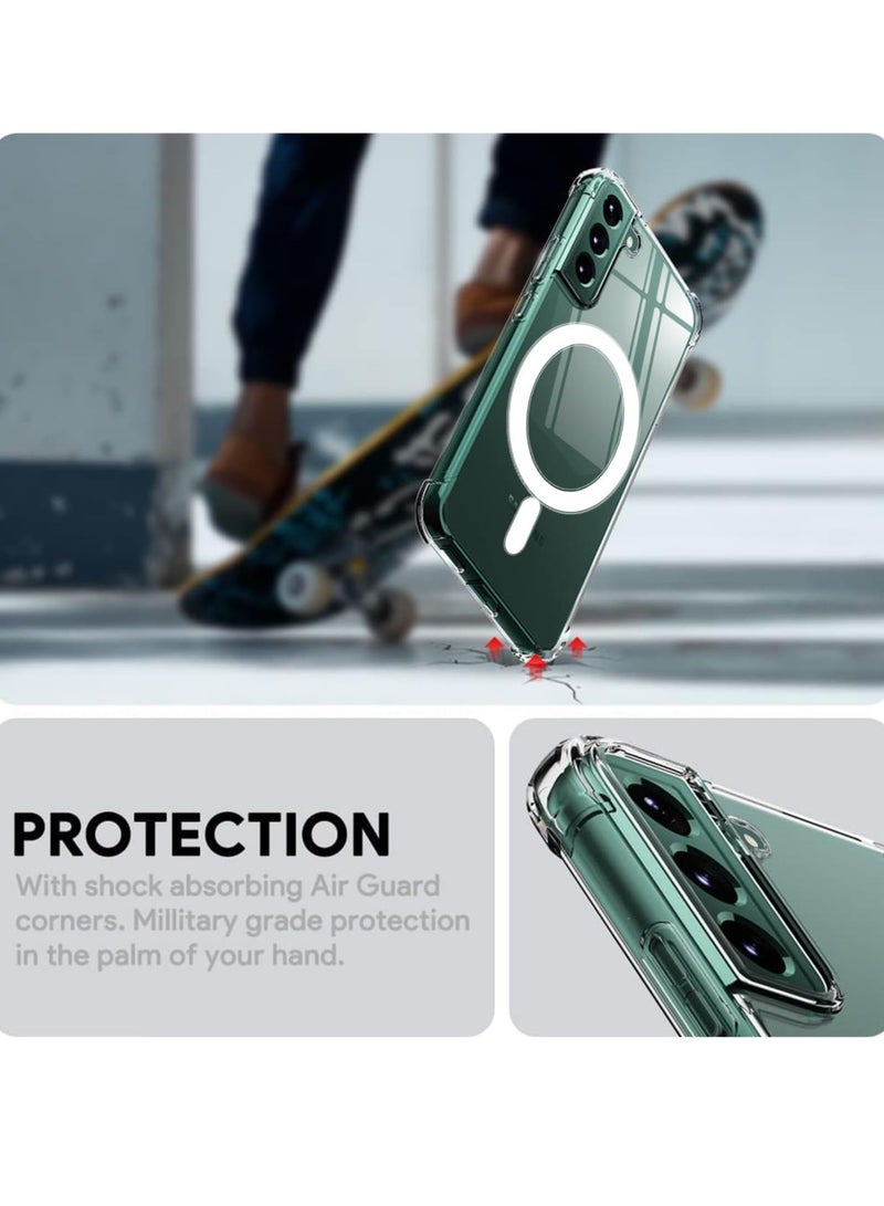 DUSALA Magnetic Case for Samsung Galaxy S22 Plus 5G Compatible with MagSafe Shockproof Protective Phone Cover Non Yellowing Hard Clear PC Back Clear - Image 2