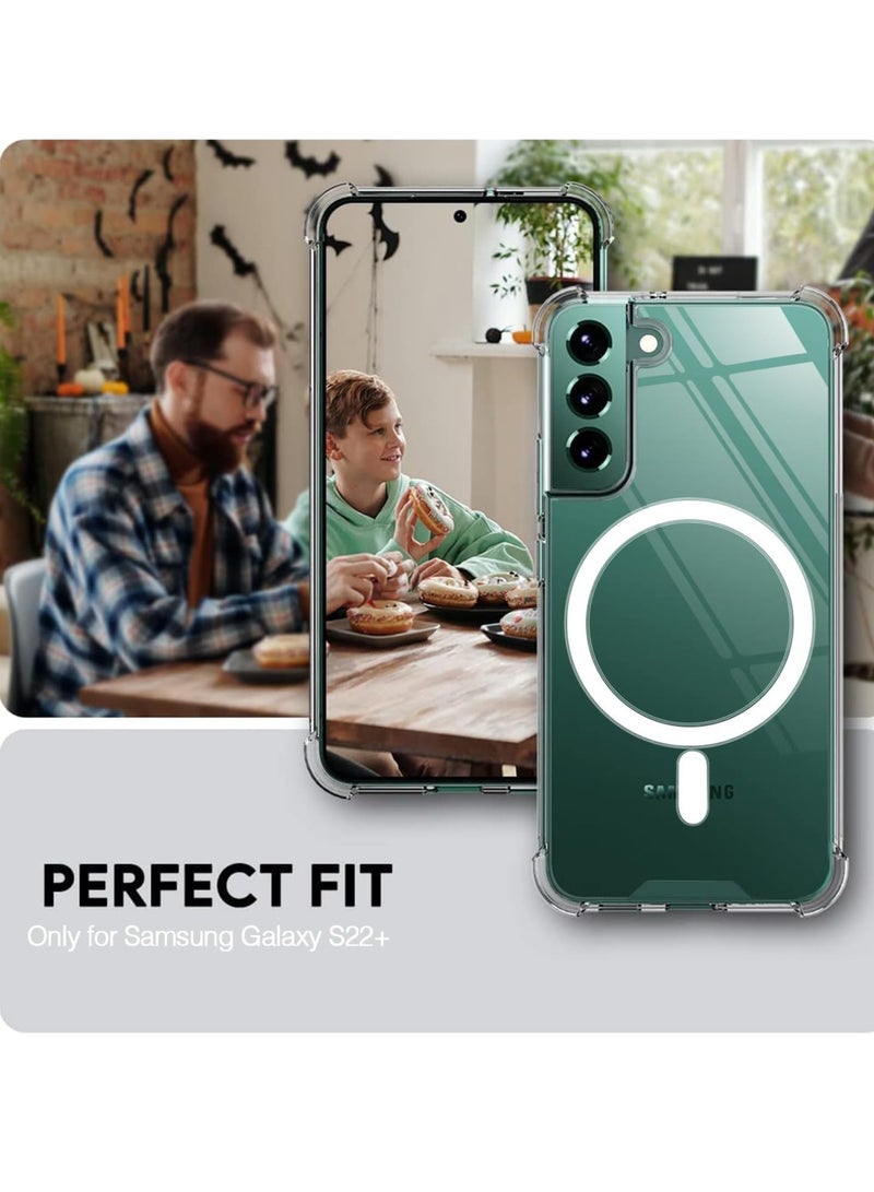 DUSALA Magnetic Case for Samsung Galaxy S22 Plus 5G Compatible with MagSafe Shockproof Protective Phone Cover Non Yellowing Hard Clear PC Back Clear - Image 5
