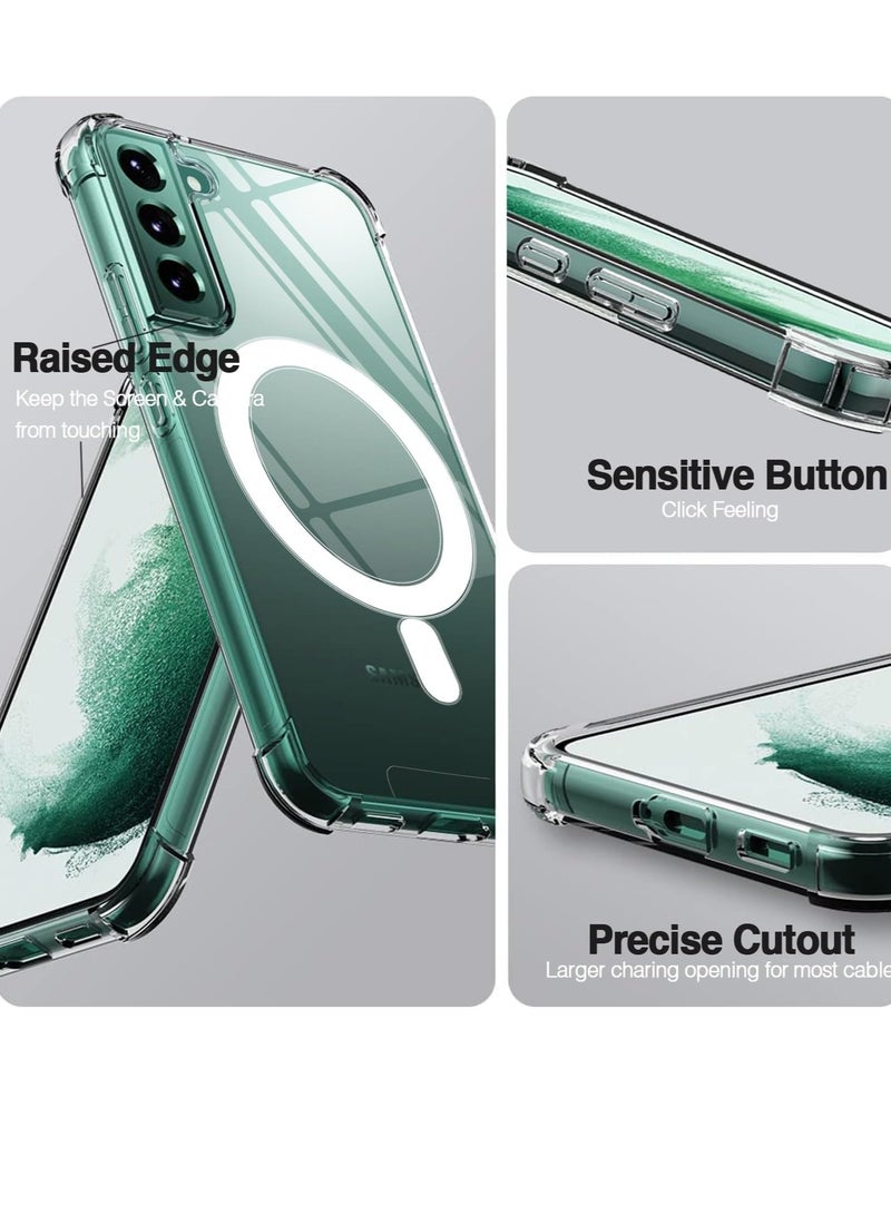 DUSALA Magnetic Case for Samsung Galaxy S22 Plus 5G Compatible with MagSafe Shockproof Protective Phone Cover Non Yellowing Hard Clear PC Back Clear - Image 4