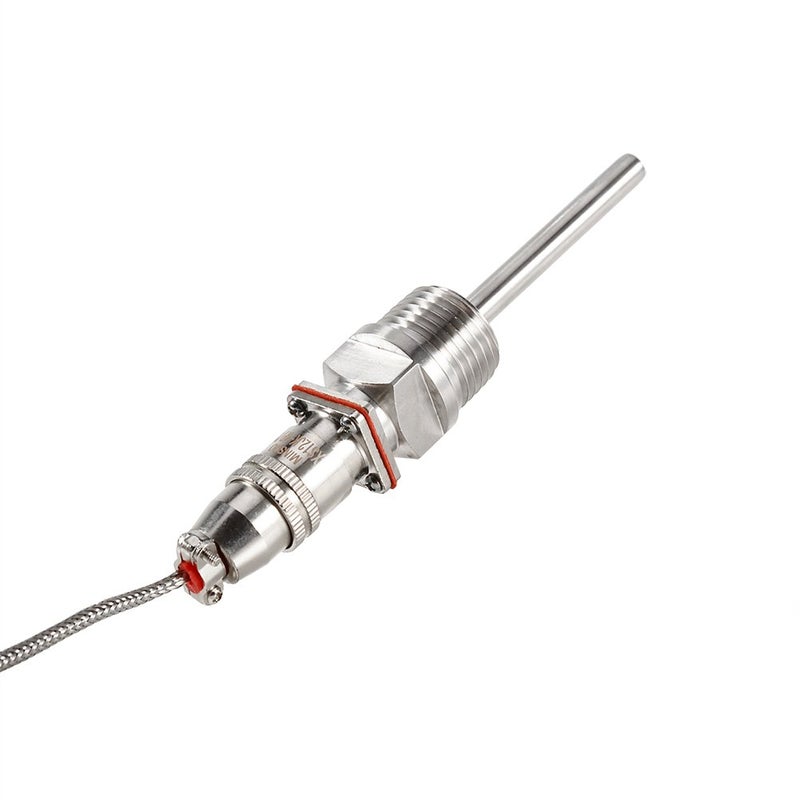 POCREATION PT100 Temperature Sensor 1/2 NPT Threads, 2 Meter Cable, Stainless Steel Base, High Chip, High Temp - Image 1