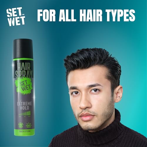Set Wet Hair Spray 200ml| For Men & Women| Extreme, Long-lasting Hold| With Soy, Rice & Oat Protein| UV Protect| SLS & Paraben Free| Quick Styling| Non-Sticky| Natural Shine - Image 3