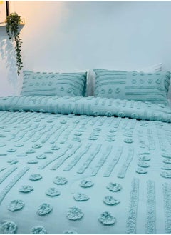 Family Bed Plain embroidered cotton quilt 3 pieces, size 220 x 240 cm, model 4102 from Family Bed  - Image 1
