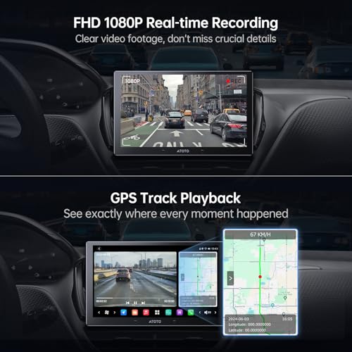 ATOTOZONE ACFHD02DV FHD 1080P OnDash DVR Camera GPS Track Playback136Wide AngleWDRNight Vision24H Parking ModeGSensorLoop RecordingOutageProofSupport 128GB MaxOnly for X10 Series - Image 3