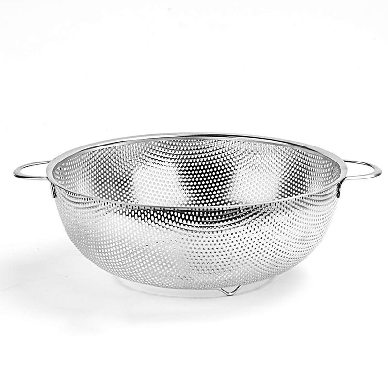 HaWare Colander Stainless Steel 5Quart Large Colanders with Handle  Base Metal MicroPerforated Strainer for Kitchen PastaVegetableRiceFruitFood  Dishwasher Safe28cm