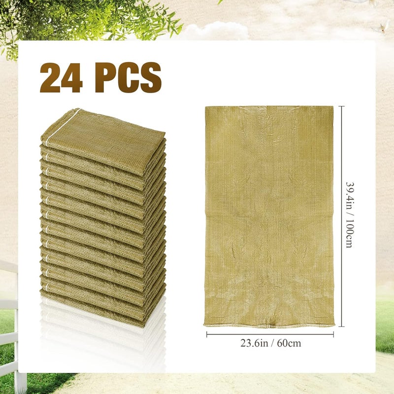 Woanger 24 Pcs Potato Sack Race Bags Large Seed Sack 24 x 39 Inch for Adults Kids Outdoor Lawn Games Outdoor Sports Games Yard Birthday Family Reunion Barbecue Picnic Storage - Image 2