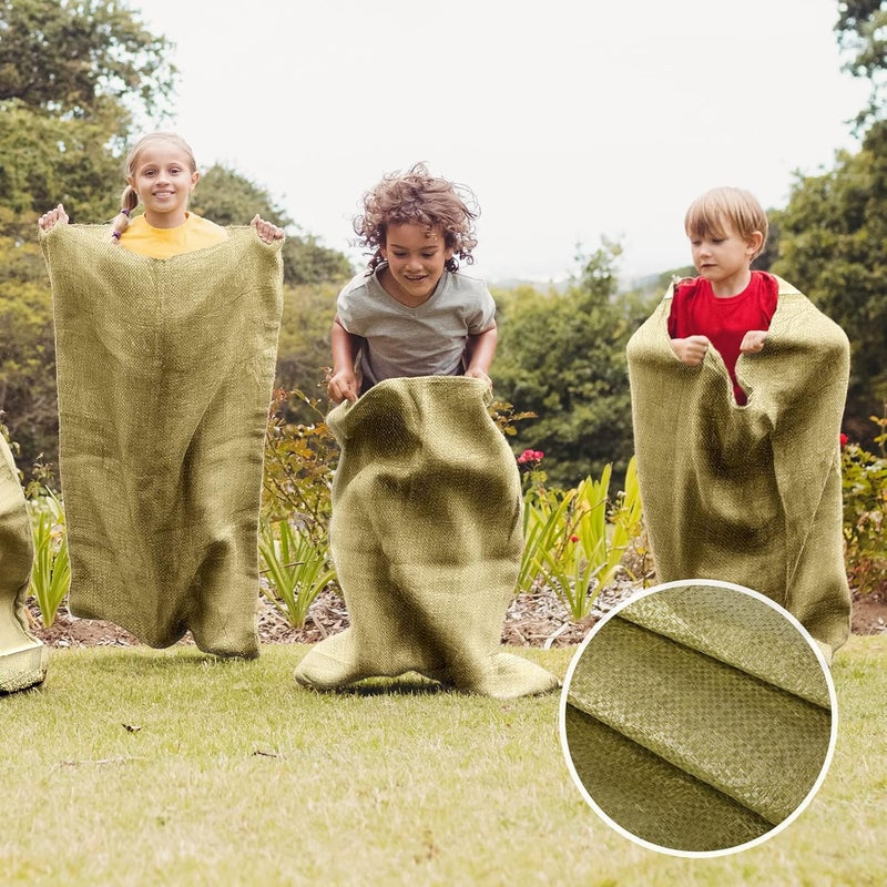 Woanger 24 Pcs Potato Sack Race Bags Large Seed Sack 24 x 39 Inch for Adults Kids Outdoor Lawn Games Outdoor Sports Games Yard Birthday Family Reunion Barbecue Picnic Storage - Image 5