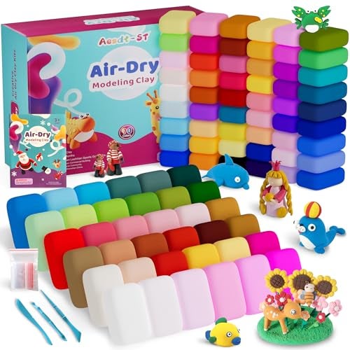 Aestd-ST Air Dry Clay 90 Colors, Modeling Clay for Kids, DIY Model Magic, Molding Clay Kit with Sculpting Tools, Non-Sticky Soft and Super Light, Arts and Crafts Gift for Boys Girls Kids - Image 1
