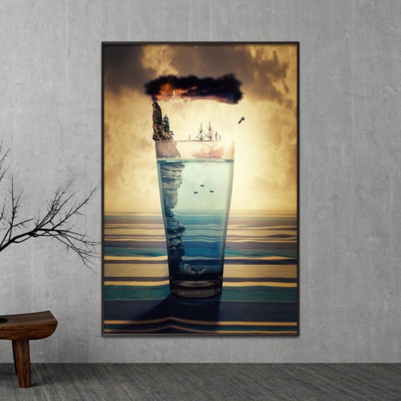 ماركتنا لوحة قماشية بتصميم مودرن مع برواز مجوف مقاس (50×70) قطعة واحدة - Image 1