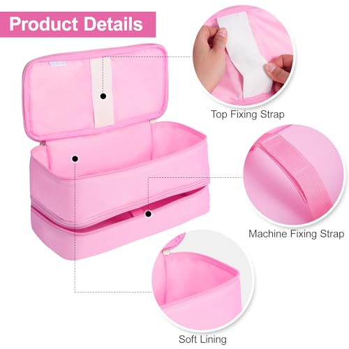 GENCAM Double-Layer Carrying Case for Shark Flexstyle, Travel Case for Shark 430/440 Flex Style, Portable Storage Bag for Shark Flexstyle/Dyson Airwrap Styler and Attachments (pink) - Image 5