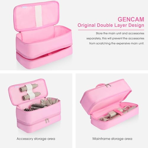 GENCAM Double-Layer Carrying Case for Shark Flexstyle, Travel Case for Shark 430/440 Flex Style, Portable Storage Bag for Shark Flexstyle/Dyson Airwrap Styler and Attachments (pink) - Image 2