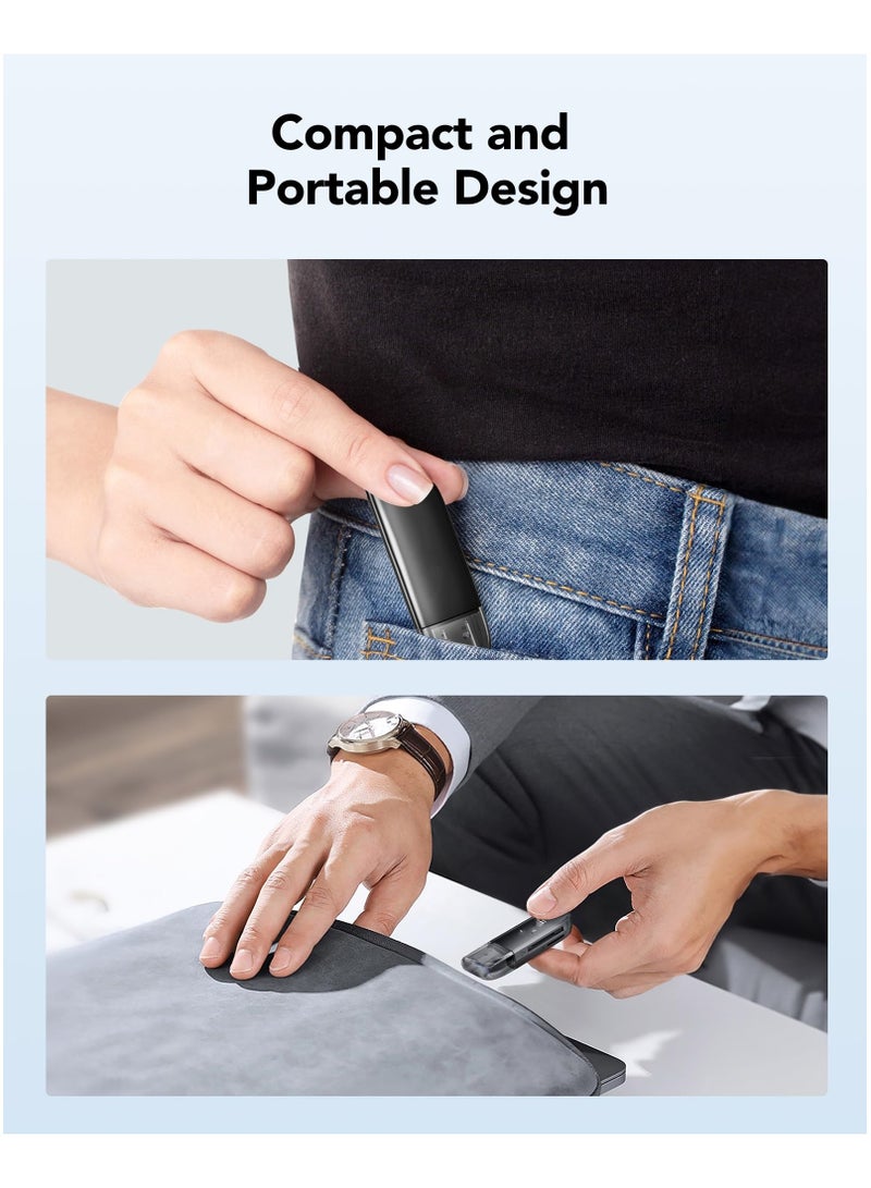 سيوسي قارئ USB A بفتحة مزدوجة، USB 3.2 Gen 1 يصل إلى 104 ميجابايت ثانية، لمحول قارئ بطاقات الكاميرا SD Micro SD SDHC SDXC، قارئ بطاقات OTG Micro SD لأجهزة الكمبيوتر المحمول والهواتف الذكية والكمبيوتر اللوحي - Image 4