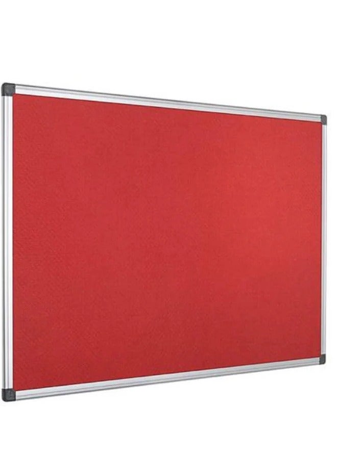 PARTNER لوحة إعلانات من اللباد مقاس 60×90 سم باللون الأحمر