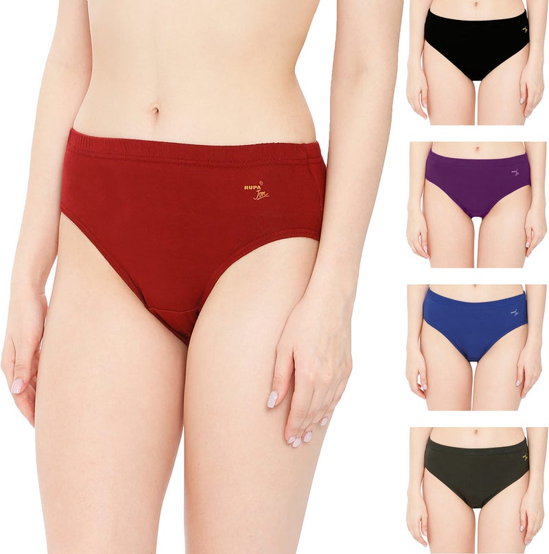 Rupa Women's 100% Cotton Panty Pack of 5 (Assorted_85 CM, Plain) - Image 1