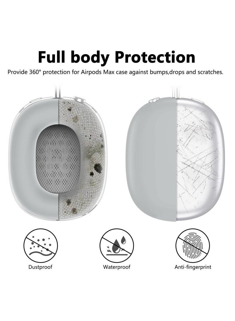 Silicone Cases Suitable for Apple AirPods Max 3-in-1 Headphones Anti-Scratch Ear Cups Cover Headband Cover and Ear Pad Protector Case Skin Accessories (Grey) - Image 2