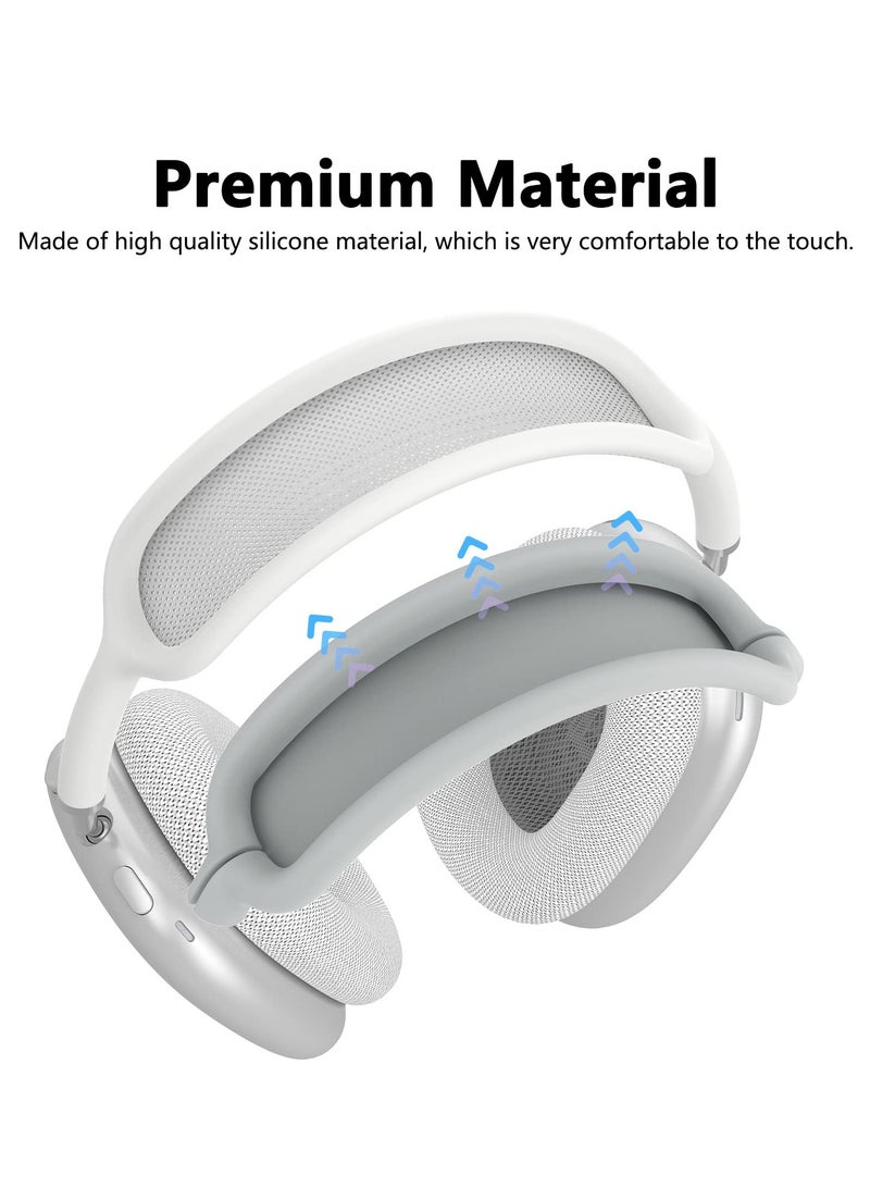Silicone Cases Suitable for Apple AirPods Max 3-in-1 Headphones Anti-Scratch Ear Cups Cover Headband Cover and Ear Pad Protector Case Skin Accessories (Grey) - Image 3
