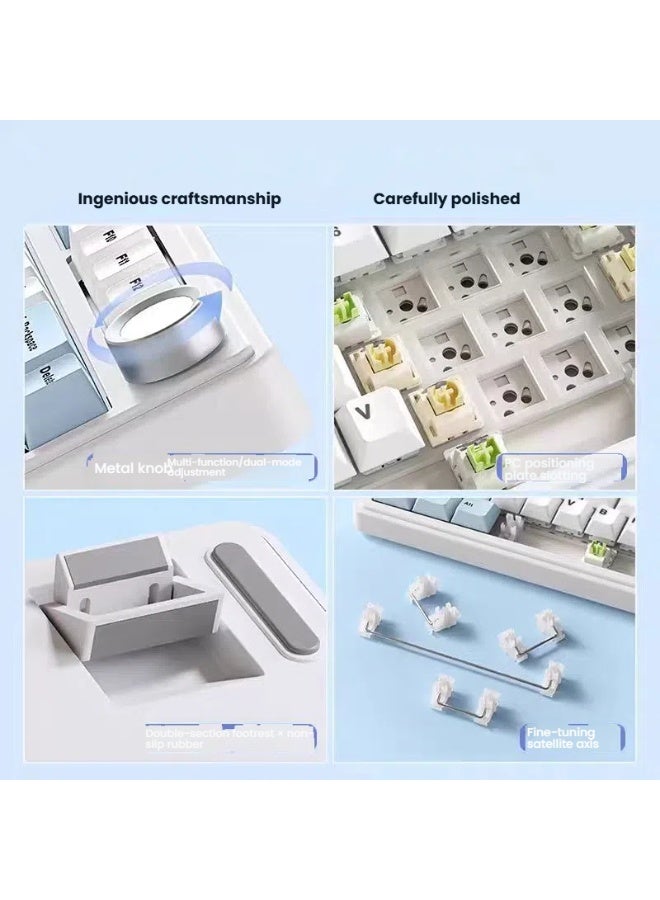 AULA F75 Max 75% Hot-Swap Mechanical Keyboard, 8000mAh Battery, 3-Mode Connectivity (2.4G/Wired/BT), Gasket Mount, RGB Backlit, Programmable, Pre-Lubed Switches for Gaming/Office (Gradient Grey +Reaper Switch) - Image 5