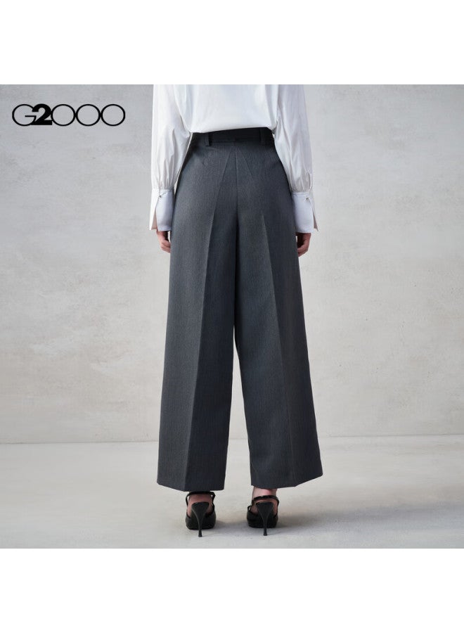 G2000 Wide-leg Pants With Belt | Women's Autumn Winter Comfortable Stretch Casual Trousers Mall Edition - Image 1