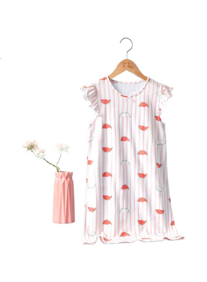 Top melon Dingguagua Girls' Short-Sleeve Cotton Nightgown, Summer Lightweight Children'S Sleepwear, For Older Girls And Toddlers, 6712 170 - Image 1