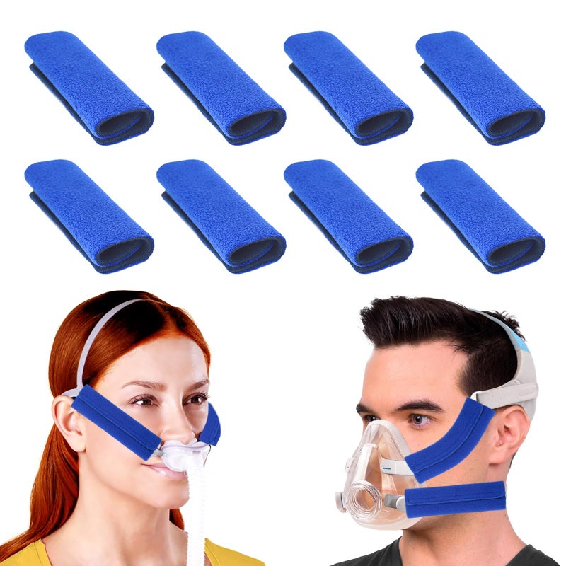 NATAKU 8 Pack Mask Strap CoversHeadgear Strap CushionsComfort Mask Cushions Pads SoftFleece Face Mask Cover Fits Most Full CP AP Headgear Strap to Reduce Red Marks and Uncomfortable