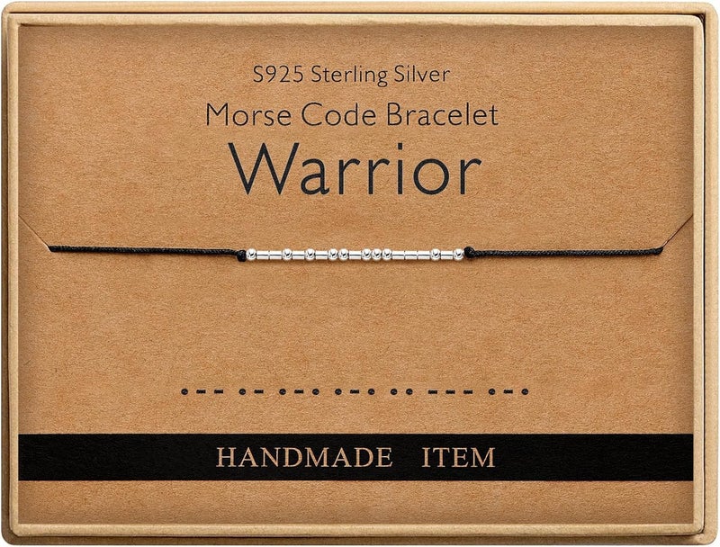 Monily Inspirational Gifts for Women Morse Code Bracelets for Women Funny Bracelet for Friend Funny Gift for Women Sterling Silver Bracelet for Women - Image 1