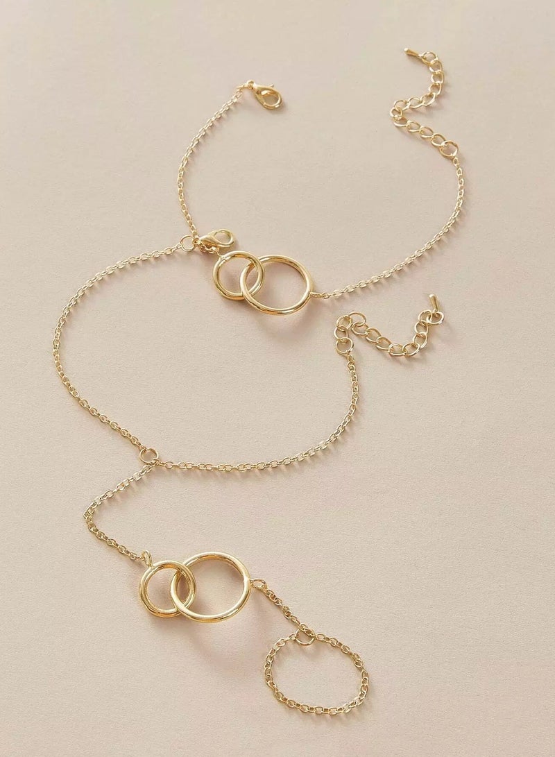 2pcs Link Decor Finger Chain Bracelet  - Image 3