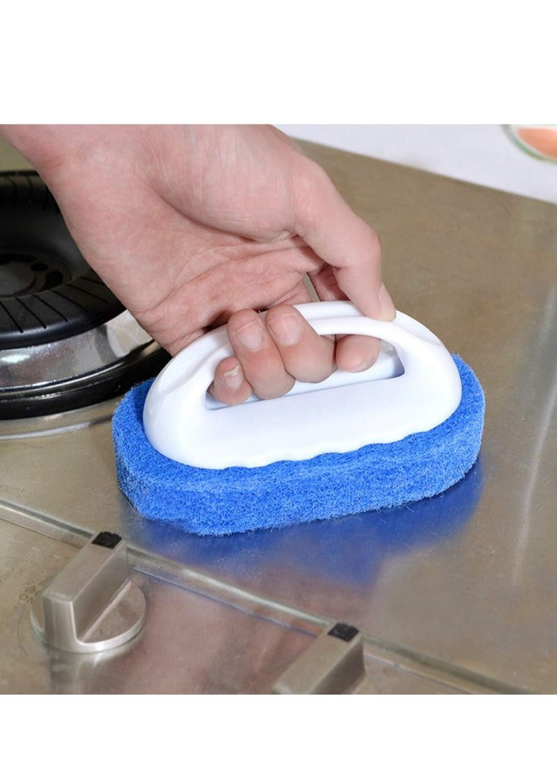 Loquat 4-Piece Bathtub Scrubber Sponge Brush Handle Scrub Kit with Abrasive Pads for Tub, Tile, BBQ  Kitchen Cleaning - Image 5