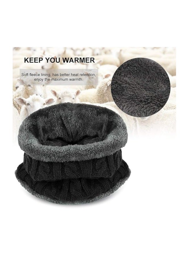 مجموعة قبعة وشارعة للأولاد والبنات، 2 قطعة قبعة صناعية دافئة وشارعة مزودة بداخلة فريك للأطفال من 5 إلى 14 سنوات - Image 4