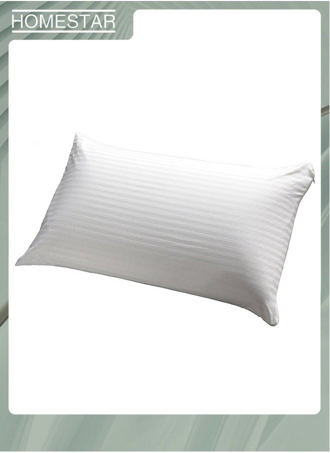 HOMESTAR - 2-Piece Sound Sleep Hotel Hypoallergenic Soft Bed Gel Extra Fiber Stripped Pillow Set For Side And Back Includes 2xPillow - Image 1